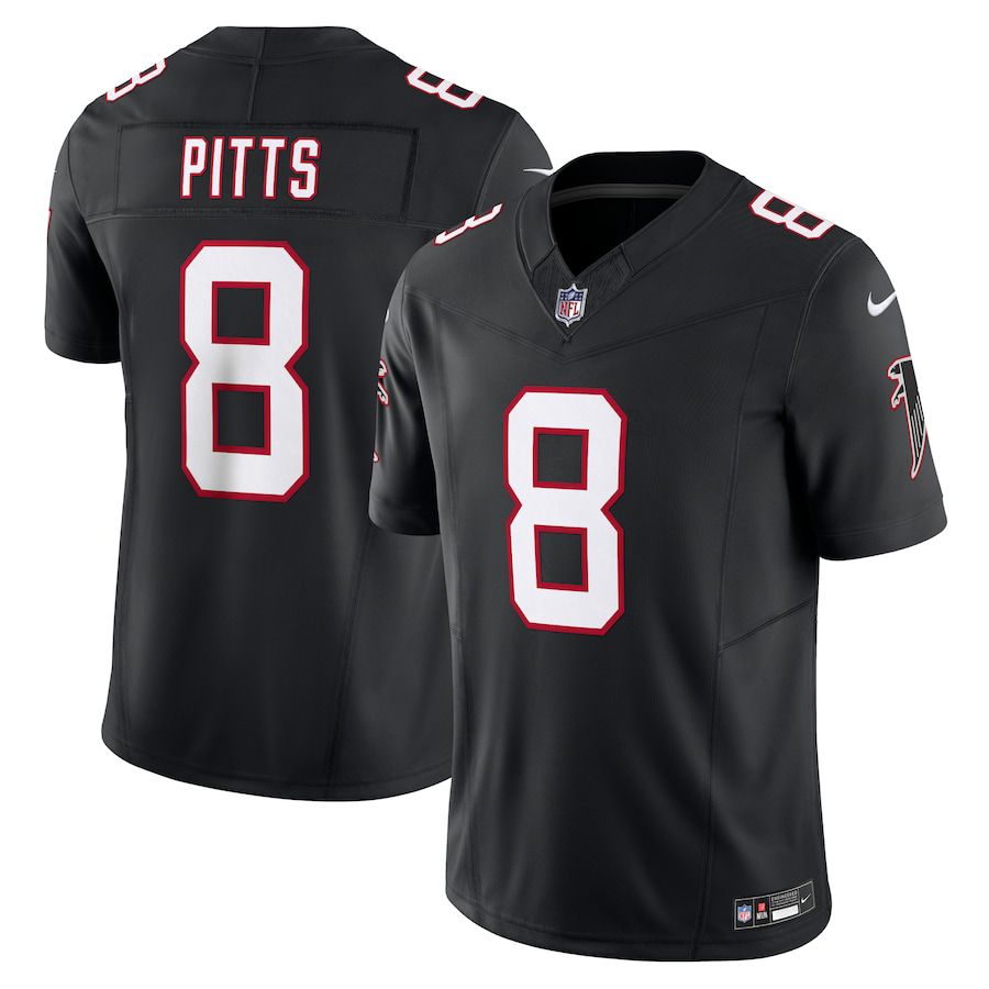 Men Atlanta Falcons 8 Kyle Pitts Nike Black Vapor F.U.S.E. Limited NFL Jersey